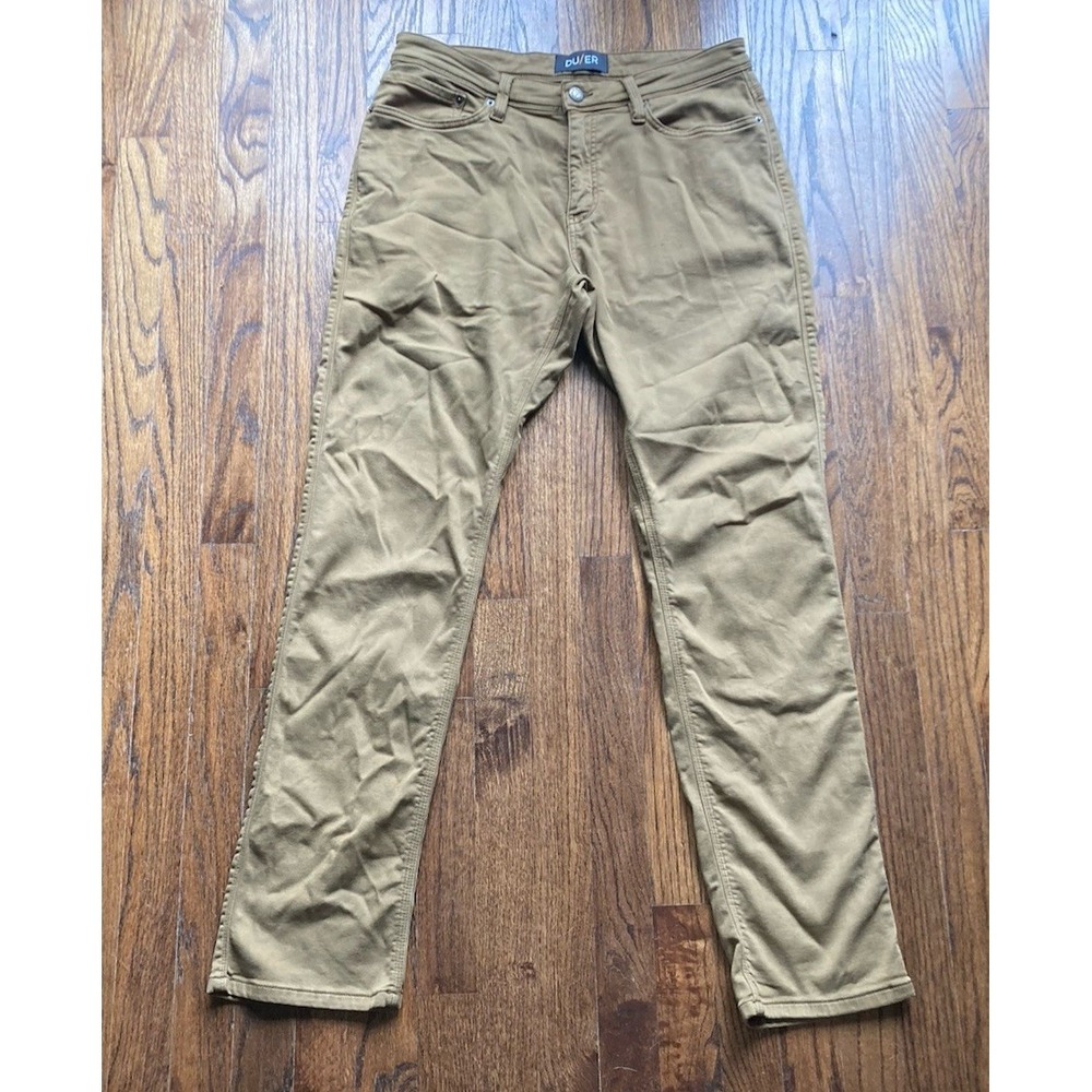 DU/ER Pants Mens Size 34x32 Tan N2X Relaxed Taper Performance Stretch Chino